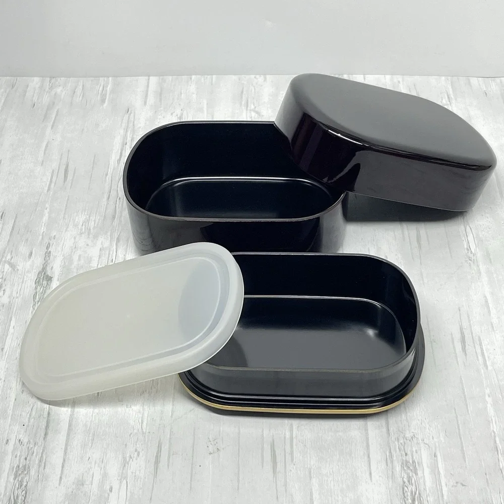 Japanese Style Bento Box Food Container Oval Nested Stackable Melamine Plastic‎
